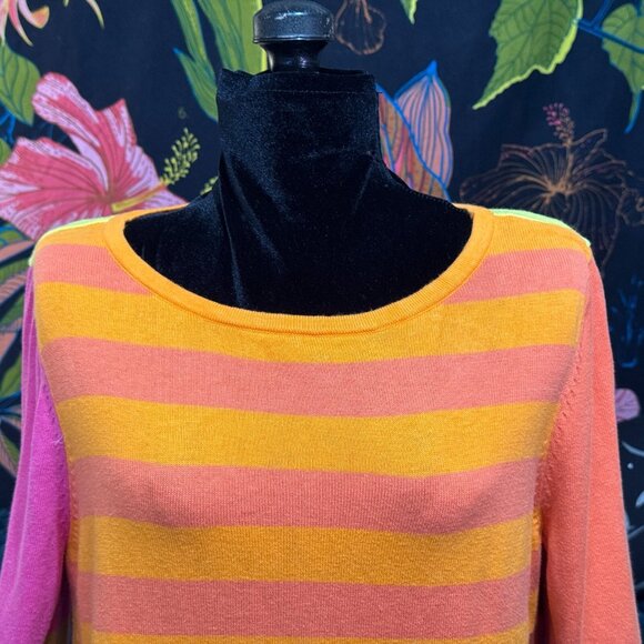 Isaac Mizrahi x Target Color Block Cotton & Rayon Sweater, Multi-Color, XL - Picture 10 of 15